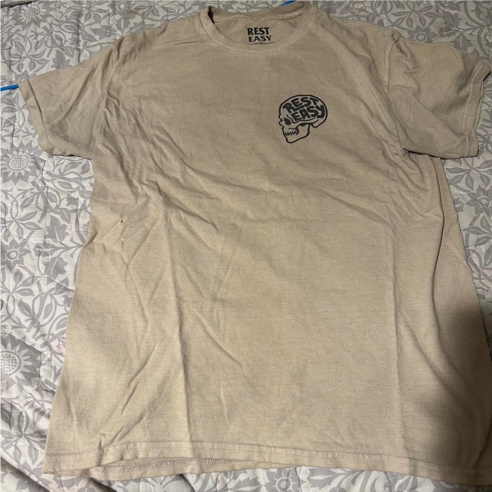Beige Skull Graphic Men's T-Shirt